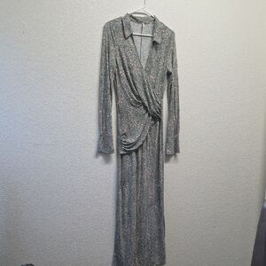 Free People Long Sleeve Wrap Detail Dress